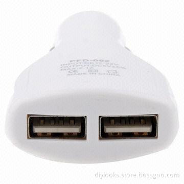 Car Charger with Dual USB Output, for iPhone 5/4/4S/3G/3GS